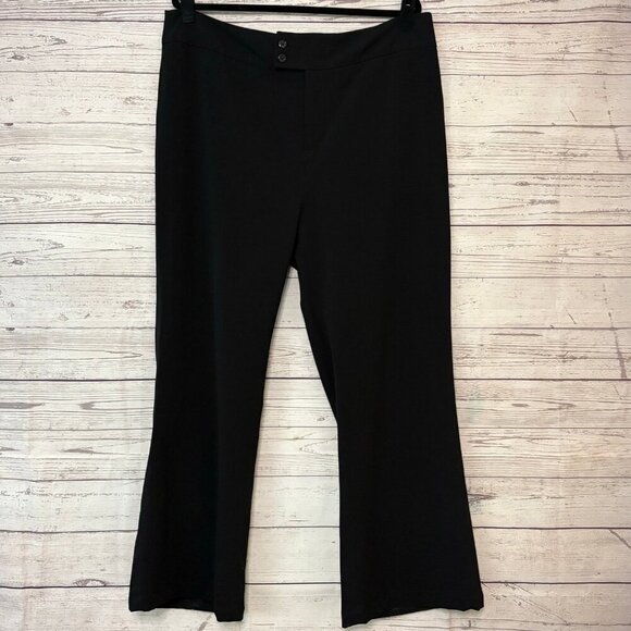 NYJD Womens Double Button Black Slacks 18W - Picture 1 of 6